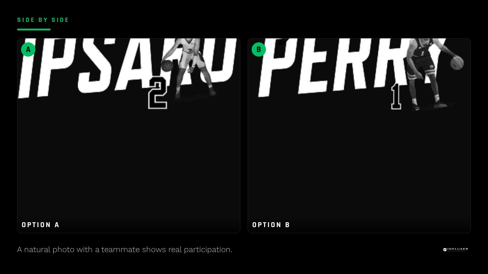 Two teammates wearing matching custom merch designs together after practice in casual clothing