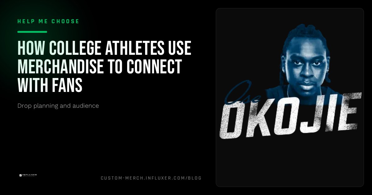 College athlete wearing a personal merch design that reflects their own name and colors near a practice field