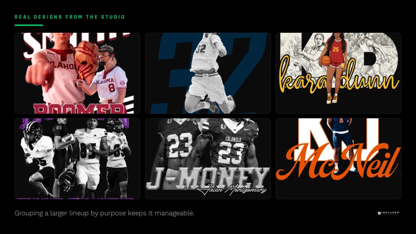Shirt colors grouped into a player set and a fan set for a larger team-wide merch drop
