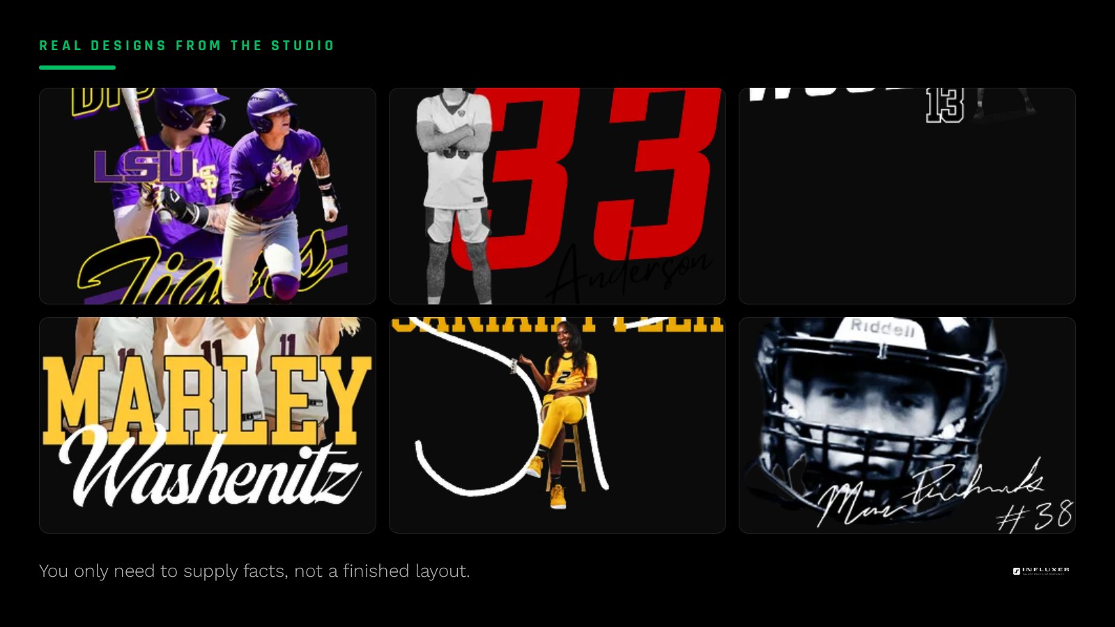 A simple written list of name, sport, and color details being used to start a template design