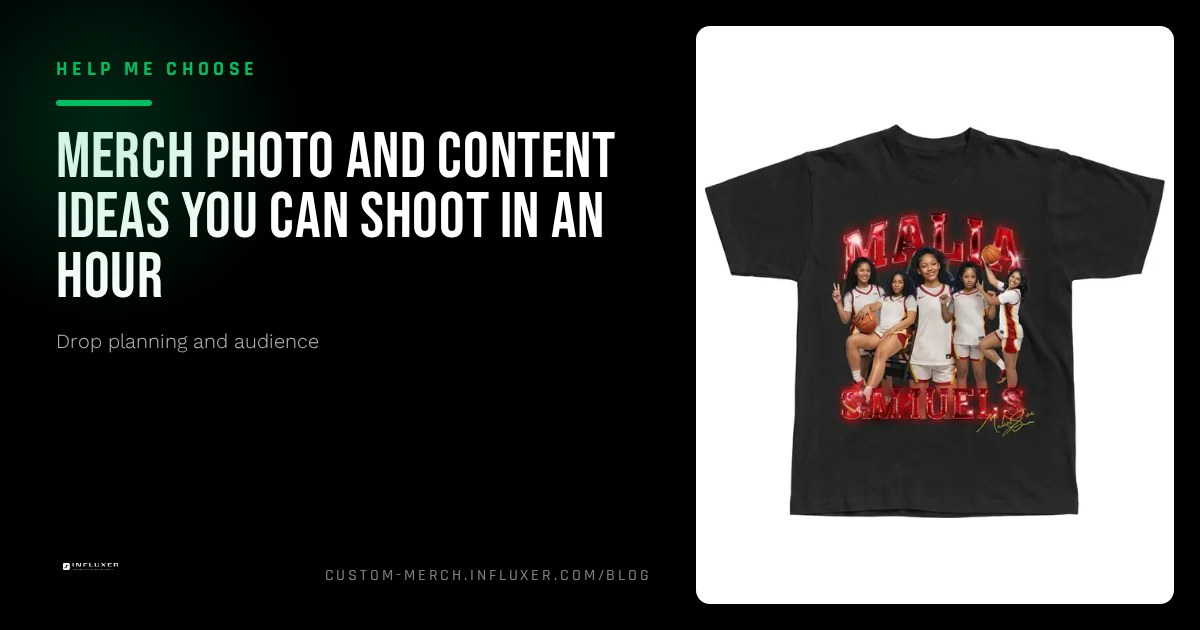 Athlete taking a phone photo of a custom merch shirt in natural window light for a store page