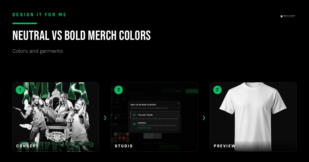 Side by side comparison of a Black neutral tee and a bright Watermelon tee with the same athlete design