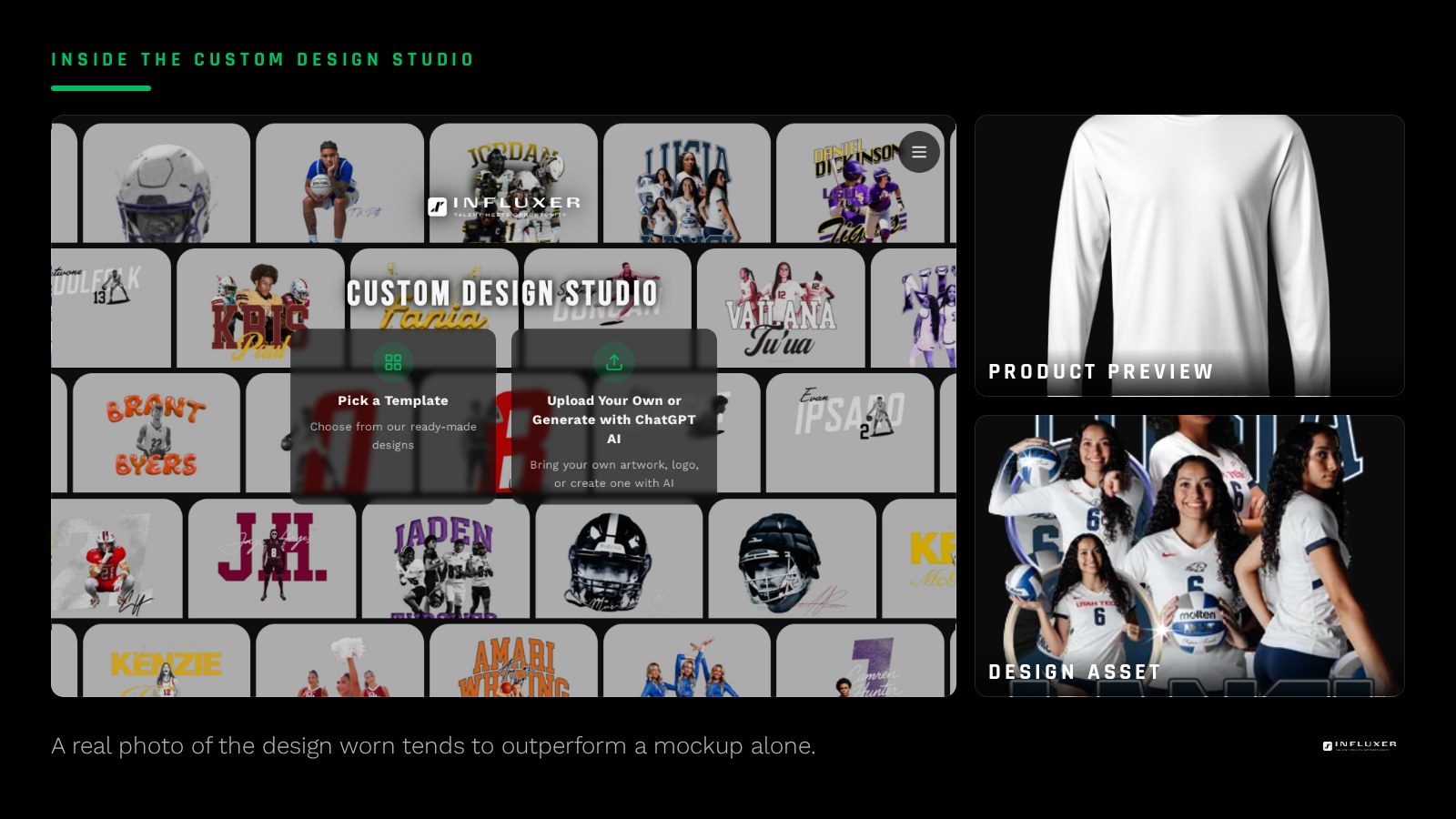 Athlete wearing a finished merch design in natural light for a real promotional photo rather than a mockup