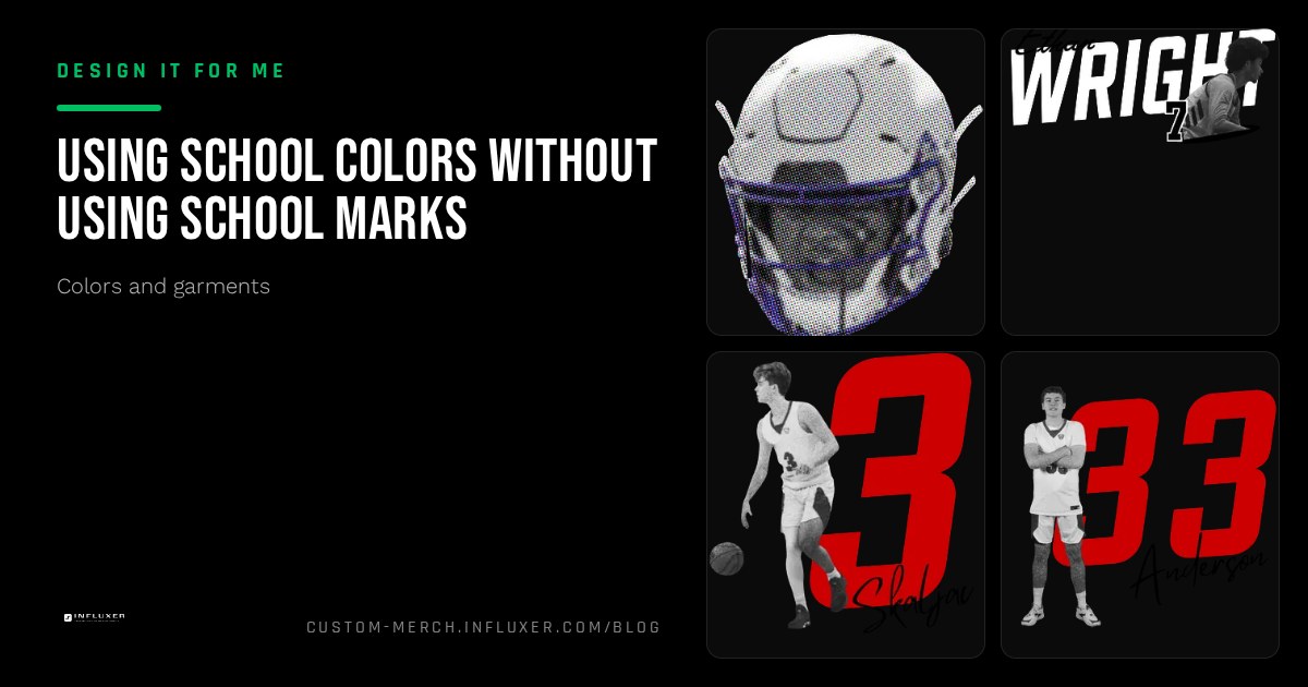 Crimson and white tee mockup with a name and number design instead of a school mascot logo