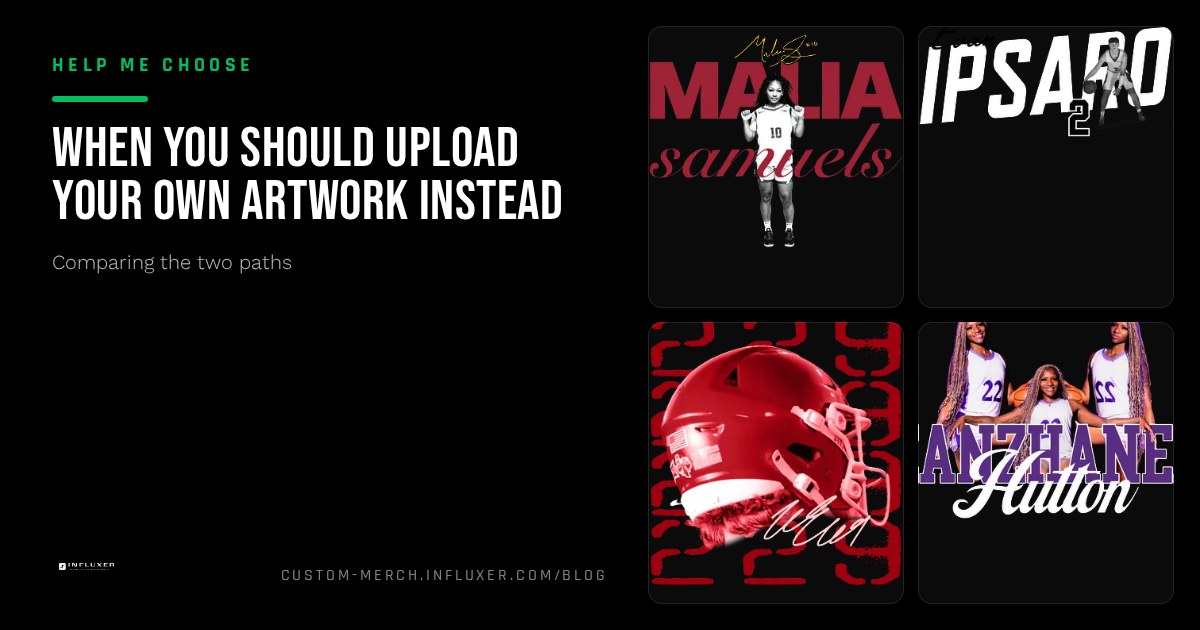 An athlete personal logo file being placed onto a t-shirt mockup inside a design studio interface